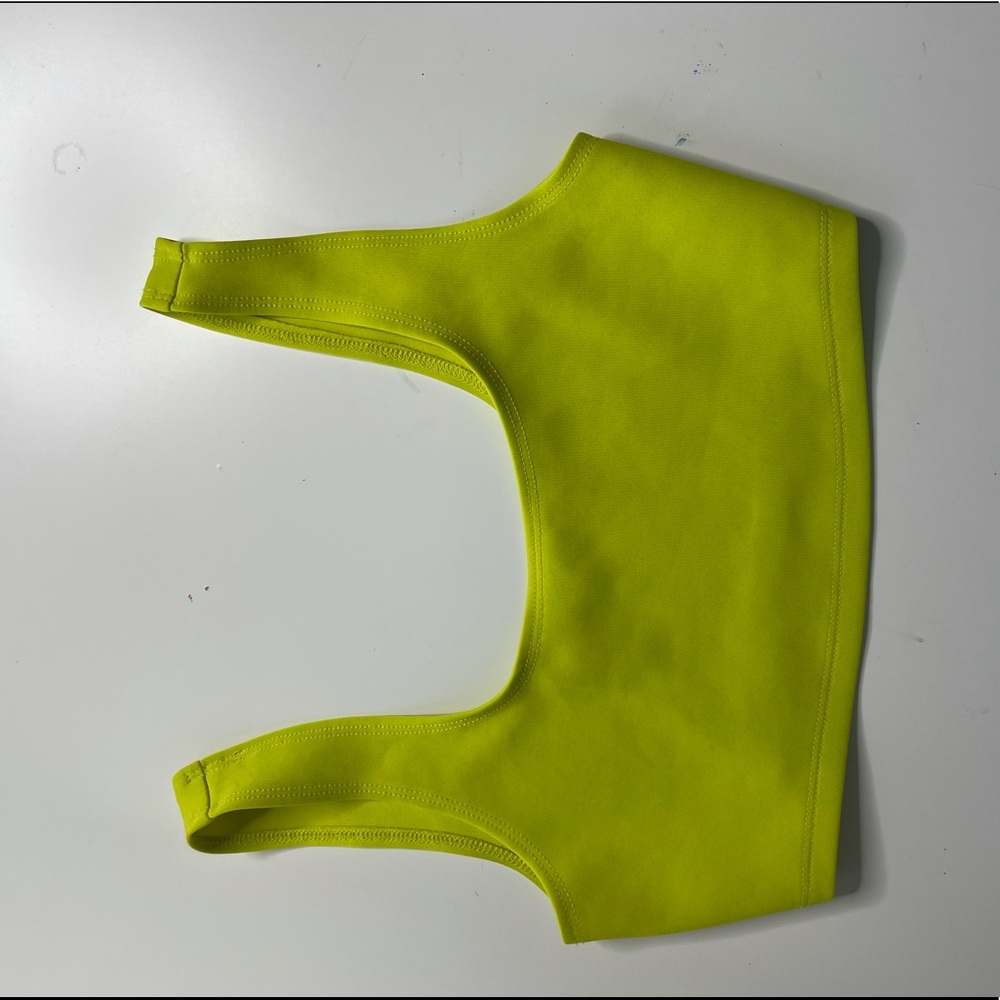 Neon yellow cropped top size small, great condition!